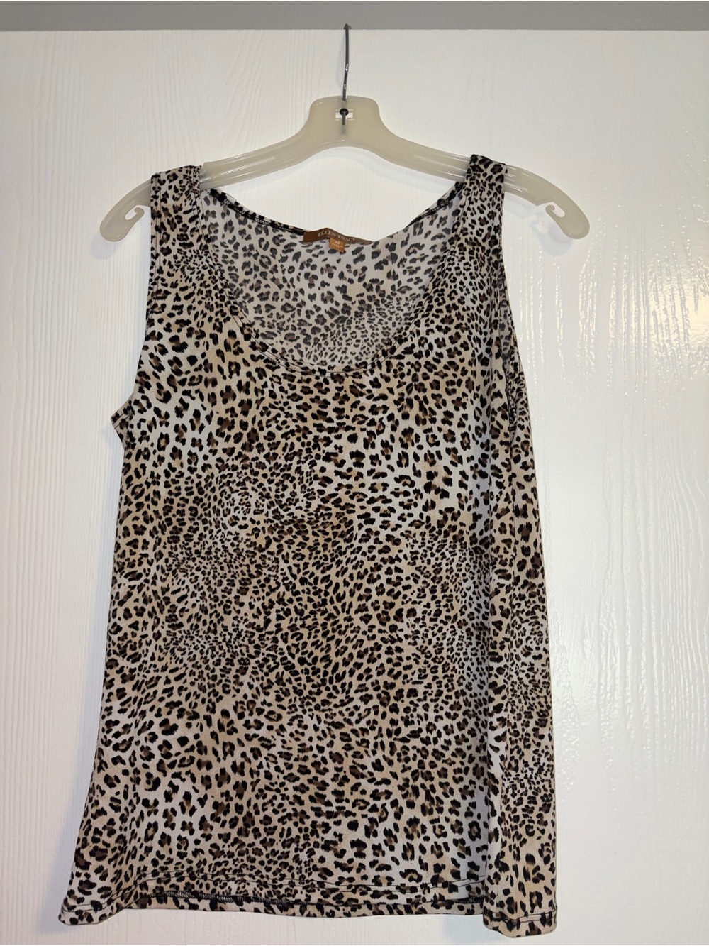 Ellen Tracy Leopard Print Sleeveless Tank Top - Neutral Brown